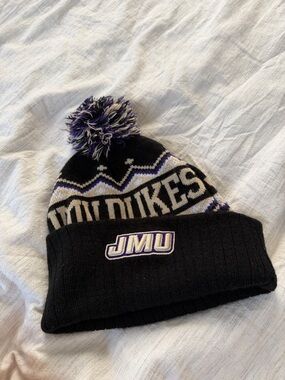 SOLD DO NOT BUY JMU Pom Pom Beanie - Black & Purple